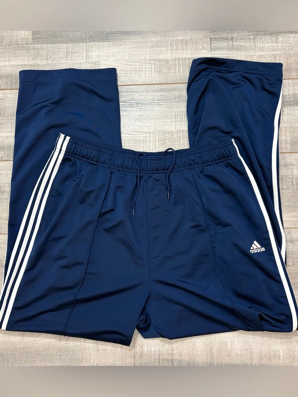Vintage Adidas Track Pants Mens 2XL Blue 3 Stripe Athletic 2004 Y2K Polyester